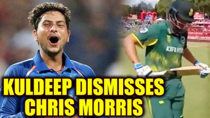 India vs South Africa 6th ODI : Chis Morris out for 4 runs, Kuldeep strikes | Oneindia News