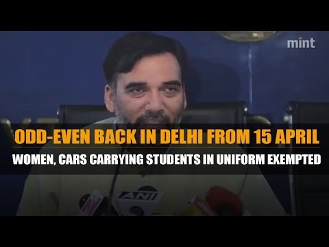 Odd-even back in Delhi from 15 April