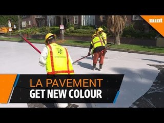 Los Angeles pavements get a new cooler colour