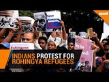 Indians protest outside Myanmar Embassy over Rohingya refugees