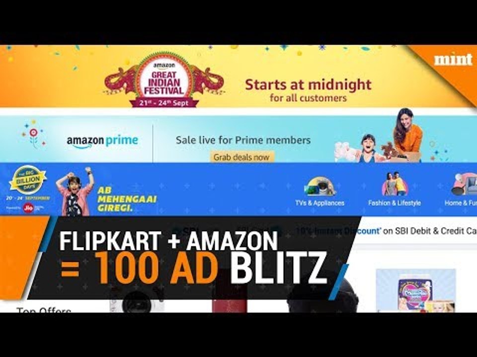 Flipkart & Amazon's 100 crore ad blitz