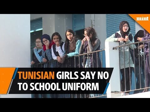 Tunisian schoolgirls rebel against having to wear uniform