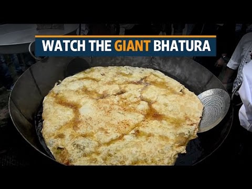 Watch the giant 'bhatura' measuring 4ft 2 inches