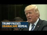 Donald Trump savours win as US House passes Obamacare repeal