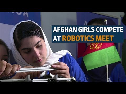 'Happy' Afghan girls compete at robotics meet after US visa woes