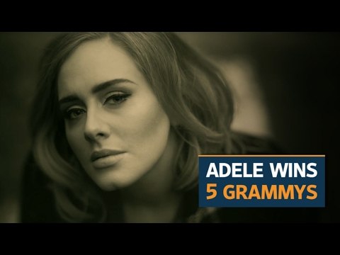 Adele sweeps 59th Grammys, wins top 3 categories