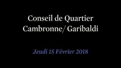 Conseil de Quartier Cambronne/ Garibaldi du Jeudi 15 Février 2018