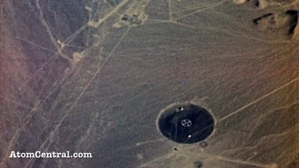 Aerial view of an atomic bomb explosion