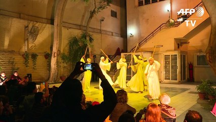 Egyptian dancers perform traditional tahtib' show