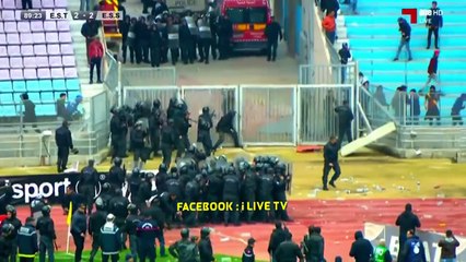 شغب و عنف في كلاسيكو تـونس بين الترجي و النجم ماذا قال المعلق الخليجي ؟  صور مؤسفة