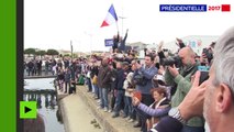 Marine Le Pen, en déplacement au Grau-du-Roi, rencontre les pêcheurs