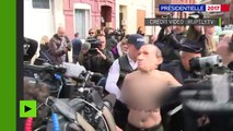 Des militantes Femen ont tenté de perturber le vote de Marine Le Pen à Hénin-Beaumont