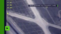 Images de drone de la base aérienne en Syrie frappée par les Etats-Unis