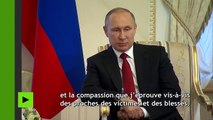 Vladimir Poutine s'exprime sur l'explosion qui frappé le métro de Saint-Pétersbourg