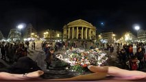 Vidéo panoramique : des dizaines de Bruxellois se rassemblent pour honorer les victimes des attentat
