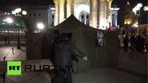 Ukraine : des manifestants d’extrême droite dressent des tentes sur l’emblématique Place Maïdan