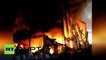 Russie : énorme incendie dans une usine de bois de Saint-Pétersbourg