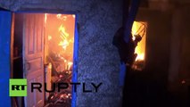 Une maison de Donetsk en flammes après une nouvelle nuit de bombardements