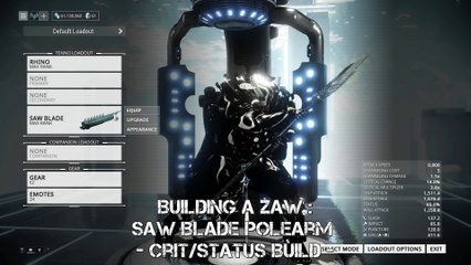 Warframe: Building a Zaw - Saw Blade Polearm Status Build (raw elemental power)