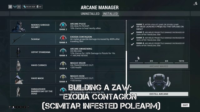 Warframe: Building a Zaw - Exodia Contagion (Scimitar Infested Polearm)