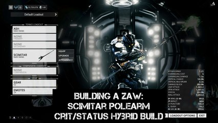 Warframe: Building a Zaw - Scimitar Polearm Crit/Status Hybrid Build