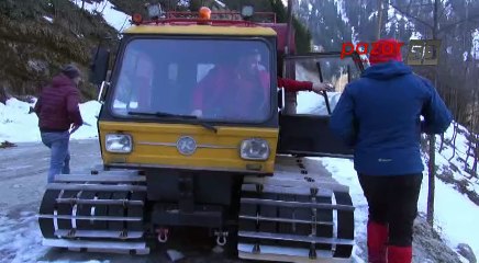 Eksi 15 derecede yaylada göle girdiler