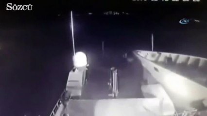 Türk ve Yunan botlarının çarpışma anı kameralarda
