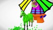 Learn Colors With Pig Cow Horse & Learn Name Animals Windmill Toys Fun Videos For Kids