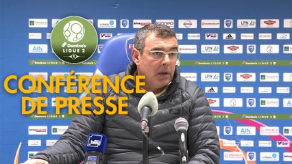 Conférence de presse FBBP 01 - AS Nancy Lorraine (3-2) : Hervé DELLA MAGGIORE (BBP) - Patrick GABRIEL (ASNL) - 2017/2018