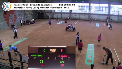 Premier tour, tir rapide en double, Club Elite Féminin, J6 play-off, Bièvre Isère contre Saint-Vulbas, février 2018