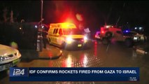 i24NEWS DESK | IDF confirms rockets fired from Gaza to Israel | Monday, February 19th 2018