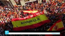 مئات آلاف الإسبان يتظاهرون في برشلونة ضد انفصال إقليم كاتالونيا