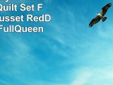 Brielle Honeycomb Reversible Quilt Set FullQueen Russet RedDark Grey FullQueen