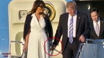Melania ignores Donald as he tries to grab her THUMB when they arrive in Florida