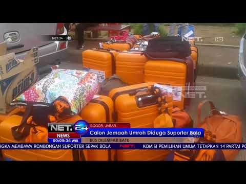 Dikira Rombongan Supporters The Jak, Rombongan Bus Calon Jemaah Umroh di Lempar Batu - NET 24