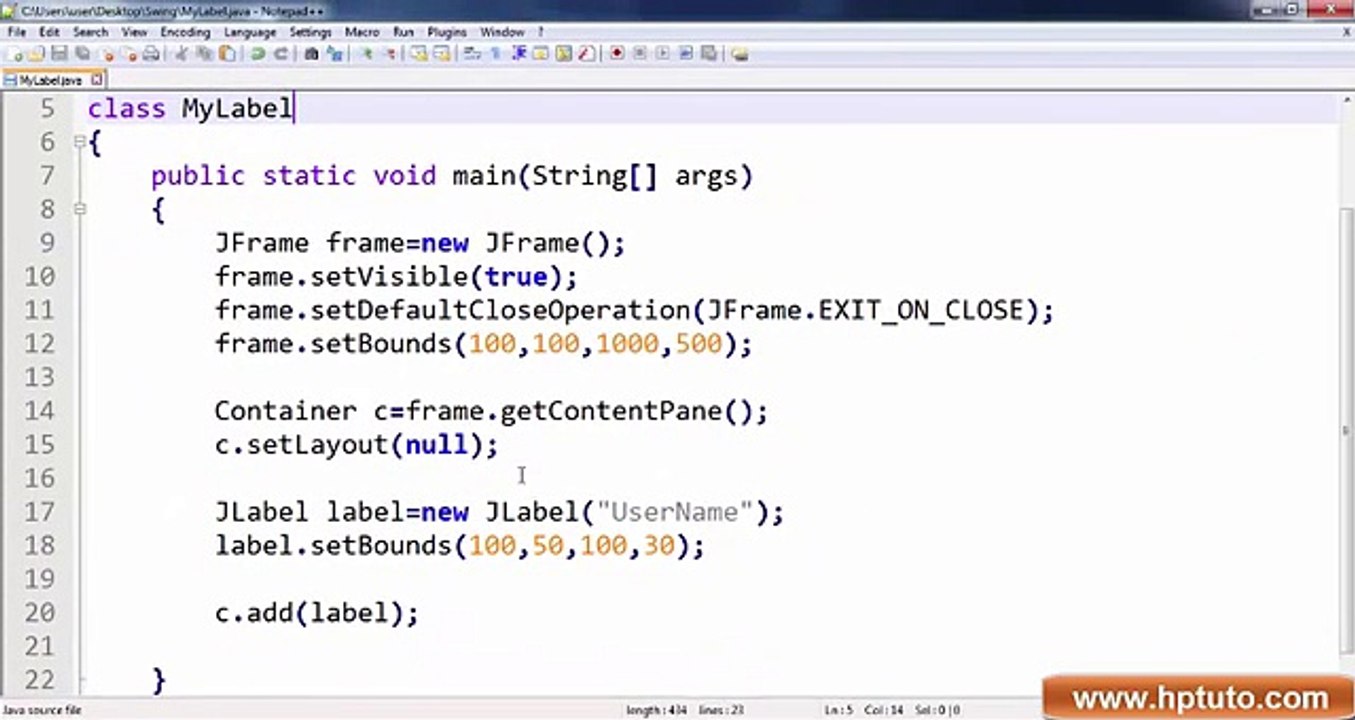 [MP4 360p] Swing (Hindi) 009 _ JLabel 02 _ How to set Text of a JLabel