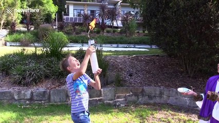 Winter Olympics recreated at home - in Australian summer