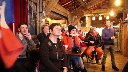 Ambiance à Praz-sur-Arly pour soutenir Thomas Fanara sur le géant olympique de PyeongChang