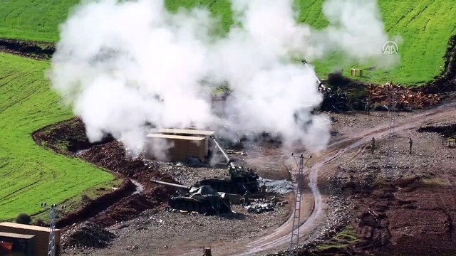Zeytin Dalı Harekatı - Terör mevzileri topçu birliklerince ateş altına alındı - HATAY