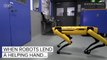 Boston Dynamics robot opens door