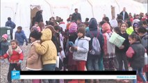 مدرسة مؤقتة في مخيم للاجئين الهاربين من معارك تحرير الموصل