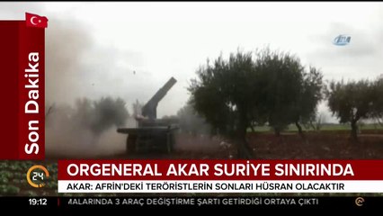 Orgeneral Akar Suriye sınırında