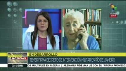 Stella Calloni: Hay una militarización evidente en todo Brasil