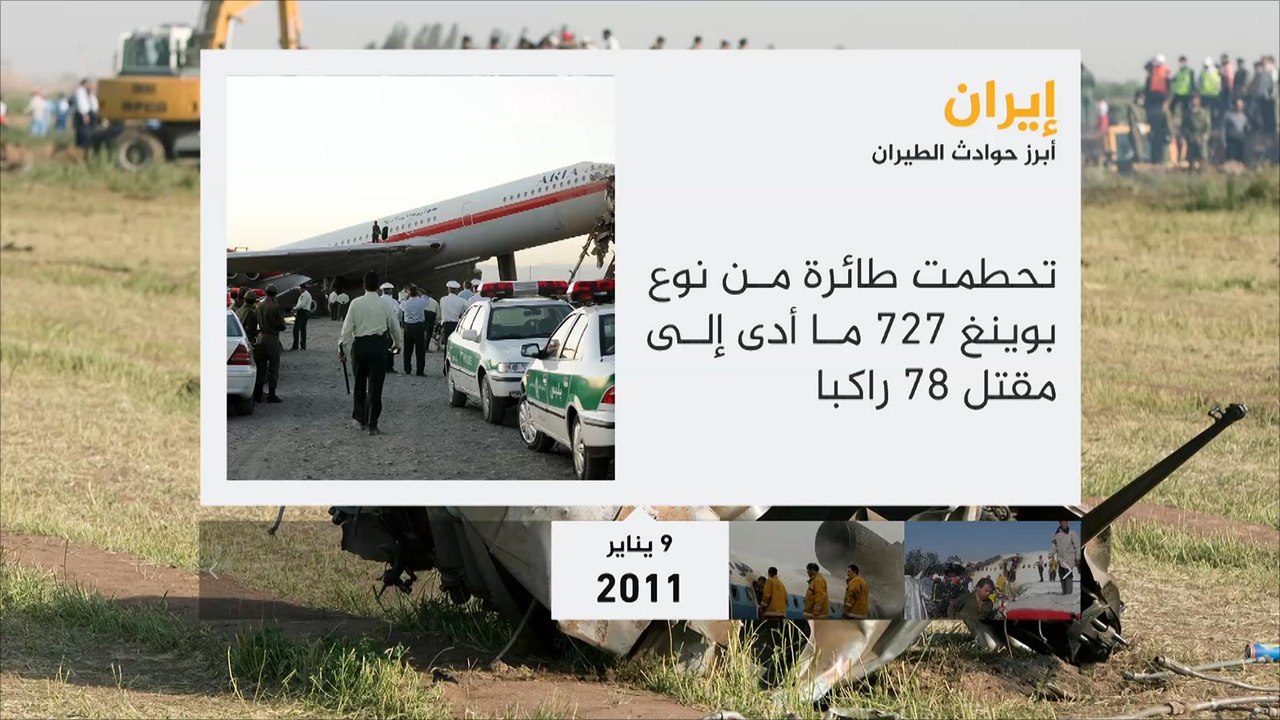 أبرز حوادث الطيران الإيراني