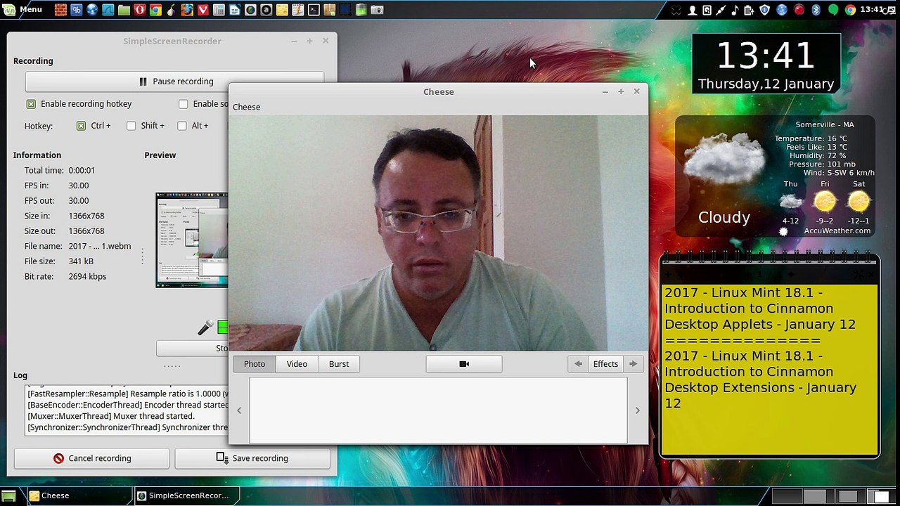 2017 - Introduction to Linux Mint 18.1 Cinnamon Desktop Applets - January 1