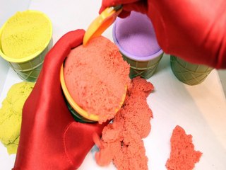 Kinetic Sand & Ice Cream Cups | Learn Colors & Numbers for Kids