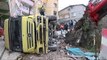 Kağıthane’de hafriyat kamyonu devrildi; mahalle sakinleri isyan etti