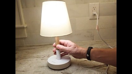 Review Tomons Bedside Led Table Lamp Dresser Fabric Shade Desk Lamp Solid  Wood Lamp - video Dailymotion