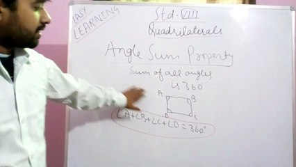 Quadrilateral: Angle sum property l cbse maths in Hindi & English l part- #2