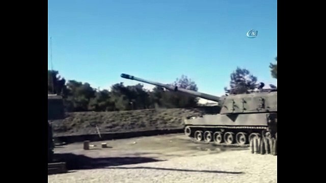 Terör örgütü PYD mevzileri obüs toplarıyla böyle imha edildi